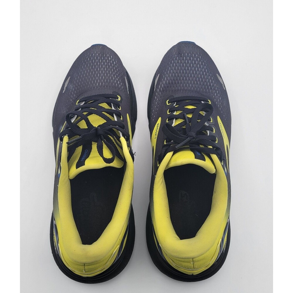 Brooks Ghost 15 Running Shoes Black Yellow Blue Nightlife Walking Mens size 9.5 - Picture 7 of 10